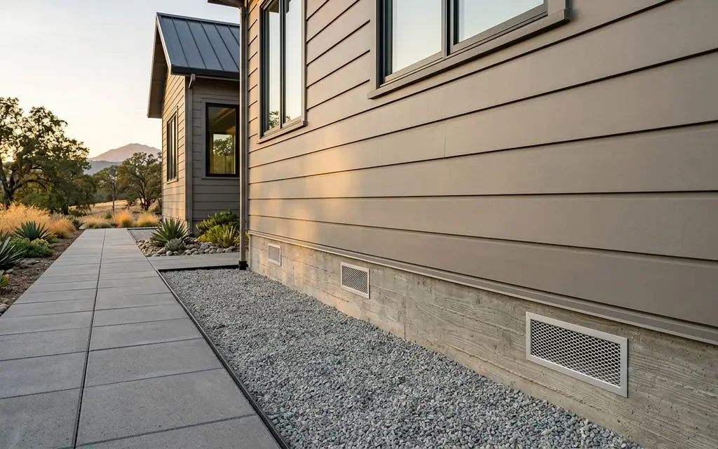 Ember-resistant foundation vent installed in fiber cement siding