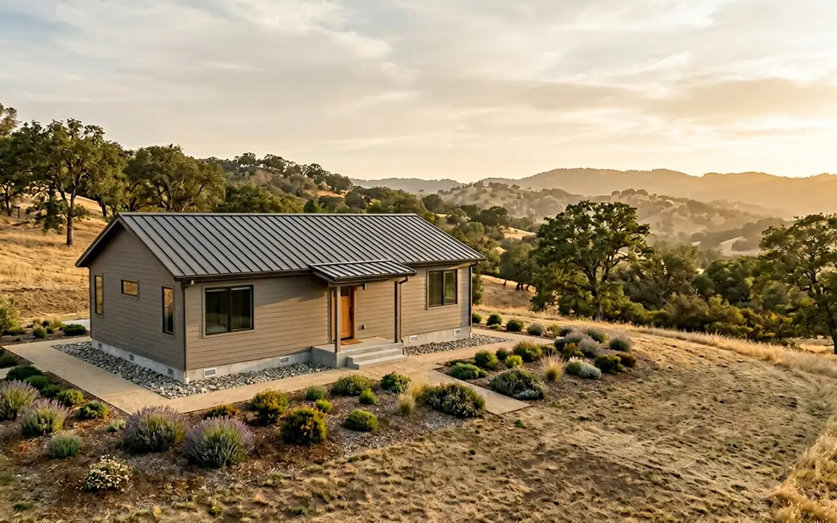 Northern California home on a dry hillside